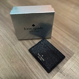 NWT Kate Spade Card Holder - Shimmy Black Glitter
